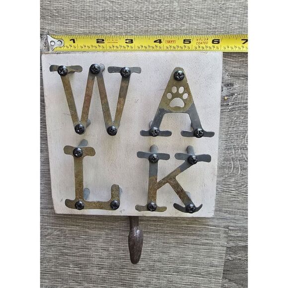 2 Mudpie WALK  WOOF Iron Hook Dog Leash Hanger HANGERS - Picture 3 of 11